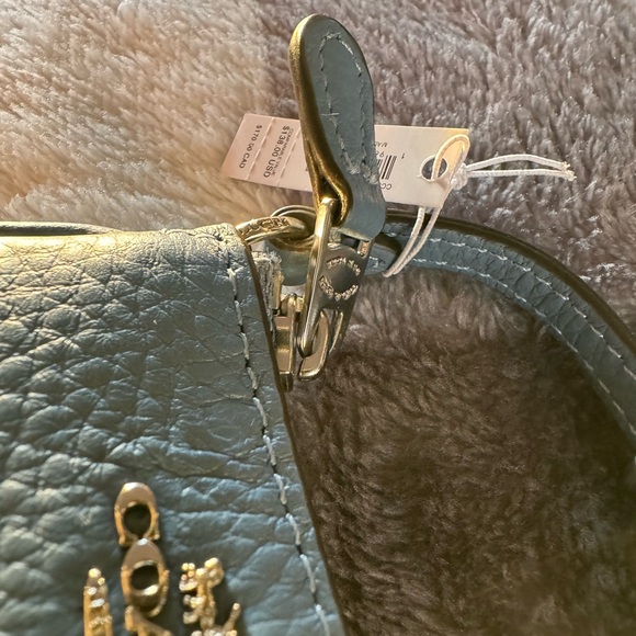 Coach Mini Nolita Bag Charm NEW Keychain Keyfob Silver Light Mist Zip Li… - Picture 9 of 9